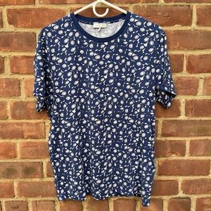 SANDRO blue flowers printed tee SZ Med